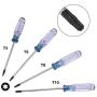 Kyuionty Set of 4 Torx Screwdriver, Magnetic T5 T6 T8 T10 Screwdriver Tool Kit for Repair & Maintenance Mobile Phone, Electronic Products & Computer