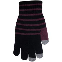 Boss Tech Products Knit Touchscreen Gloves with Conductive Fingertips for Use with All Touchscreen Electronic Devices - Black and Purple