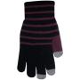 Boss Tech Products Knit Touchscreen Gloves with Conductive Fingertips for Use with All Touchscreen Electronic Devices - Black and Purple