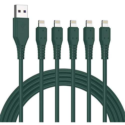 iPhone Charger Cable 3FT 5Pack,Lightning Cable 3 Foot Cord Sync USB Fast Charging Cord Compatible with iPhone 11/11 Pro/Pro Max/SE/X/XS Max/XR/8/8 Plus/7/7 Plus/iPad(Green)