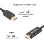 DisplayPort to HDMI 6 Feet Gold-Plated Cable, Avacon Display Port to HDMI Adapter Male to Male Black