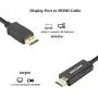 DisplayPort to HDMI 6 Feet Gold-Plated Cable, Avacon Display Port to HDMI Adapter Male to Male Black