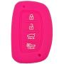 Coolbestda Rubber Smart Key Fob Remote Cover Case Protector Keyless Jacket for 2018 2017 2016 Hyundai Tucson Elantra Sonata 4Buttons (NOT FIT Flip/Pop Out/Folding Key