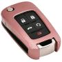 Pink TPU Key Fob Cover Case Remote Holder Skin Protector Jacket for Chevy Chevrolet Equinox Camaro Cruze Malibu Sonic Volt Park Impala Buick Encore Allure Regal