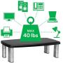 3M Extra Wide Adjustable Monitor Stand, Three Leg Segments Simply Adjust Height from 1'' to 5 7/8'', Sturdy Platform Holds Up to 40 lbs, 16-inch Space Between Columns for Storage, Silver/Black (MS90B)
