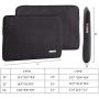 PU Leather Padded Laptop Bag HBLOOMYST 13 14 15 Inch Frosted Protective Notebook Sleeve Computer Case Cover
