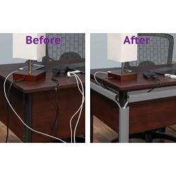 J Channel Desk Cable Organizer by SimpleCord – 5 Grey Raceway Channels - Gray Cord Cover Management Kit for Desks, Offices, and Kitchens