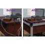 J Channel Desk Cable Organizer by SimpleCord – 5 Grey Raceway Channels - Gray Cord Cover Management Kit for Desks, Offices, and Kitchens