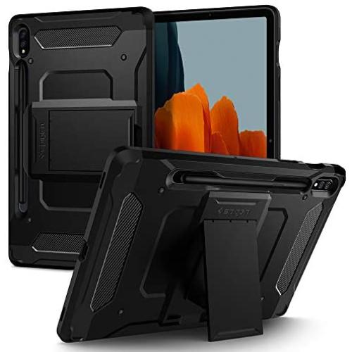 Spigen Tough Armor Pro Designed for Galaxy Tab S7 Case with S Pen Holder (2020) - Black