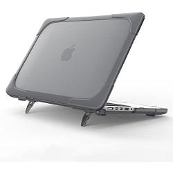 Funut Laptop Case for MacBook Air 13 Inch 2020-2018 Kickstand Case, Rubberized Plastic Hard Case Shockproof Protective Case for Mac Air 13 inch A1932 A2179 A2337 M1 with Retina Display, Gray
