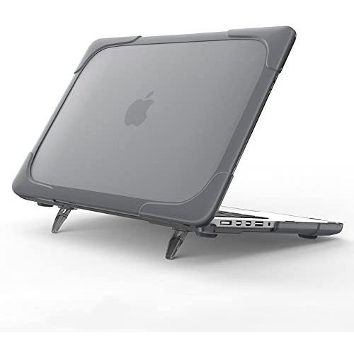 Funut Laptop Case for MacBook Air 13 Inch 2020-2018 Kickstand Case, Rubberized Plastic Hard Case Shockproof Protective Case for Mac Air 13 inch A1932 A2179 A2337 M1 with Retina Display, Gray