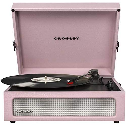 Crosley CR8017A-AM Voyager Vintage Portable Turntable with Bluetooth Receiver and Built-in Speakers, Amethyst