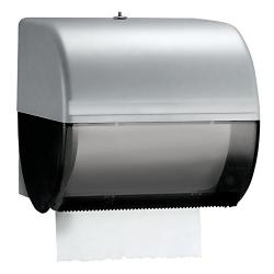 Kimberly Clark Omni Roll Paper Towel Dispenser (09746), Compact, Manual, 10.5” x 10” x 10”, Smoke (Black), 1 / Order