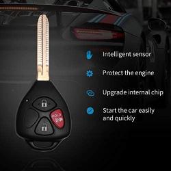 Tyranway Car Key Fob Compatible with Toyota Rav4 2006-2010/Scion XB 2008-2013 Keyless Entry Remote Control Uncut Flip Replacement for HYQ12BBY with 4D67 Chip