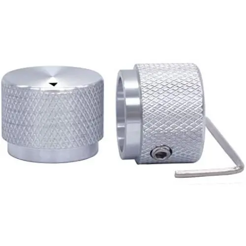 Taiss/ 2pcs Silver Color Aluminum Rotary Electronic Control Potentiometer Knob for 6 mm Diameter Shaft, Volume Control Knobs, Audio knob, Guitar Knobs，Switch Knob, 20mm Dia. x 15.5mm Height