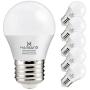 Hansang A15 LED Bulb Light 6 Watt (60w Equivalent),E26 Base,G45 Bulb,Ra83 600lm 2700K Warm White 120V for Ceiling Droplight,House Lighting No Dimmable 6 Pack