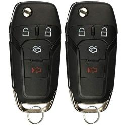 KeylessOption Keyless Entry Car Remote Uncut Ignition Flip Key Fob for 2013-2016 Ford Fusion N5F-A08TAA (Pack of 2)
