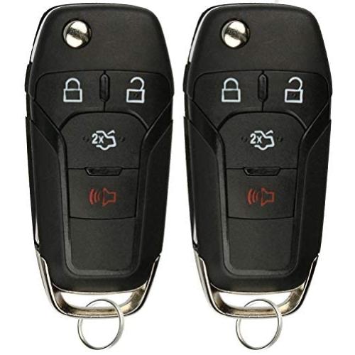 KeylessOption Keyless Entry Car Remote Uncut Ignition Flip Key Fob for 2013-2016 Ford Fusion N5F-A08TAA (Pack of 2)