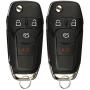 KeylessOption Keyless Entry Car Remote Uncut Ignition Flip Key Fob for 2013-2016 Ford Fusion N5F-A08TAA (Pack of 2)