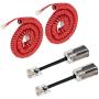 Telephone Handset Cord Detangler,Uvital 2 Pack Landline Handset Cord Cable 6Ft Uncoiled(0.72 Ft Coiled) and 2 Pack Anti-Tangle Telephone Cord Untangler 360 Degree Rotating Swivel Cord(Red)