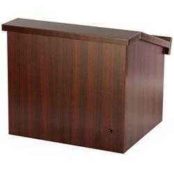 12.6''H Tabletop Portable Podium, Folding, Angled Surface with Lip, Storage Area (Mahogany)