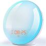 Wake Up Light Sunrise Alarm Clock, 7 Colors Bedside Night Light with Sunrise/Sunset Simulation, Dual Alarms, Snooze Function, FM Radio Clock & 7 Natural Sounds, Ideal Gift for Kids/Adults