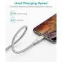 iPhone Charger Xcentz 3ft 2 Pack, MFi Certified Lightning Cable, High-Speed iPhone Charger Cable Durable Braided Charging Cord for iPhone 11/X/XS/XR/XS Max/8/7/7 Plus/6/5s, iPad Mini/Air, Silver