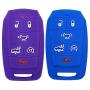2Pcs 6-Button Coolbestda Silicone Key Fob Case Compatible with 2021 2020 2019 Dodge Ram 1500 Laramie Longhorn Remote Cover Keyless Entry Sleeve Pouch