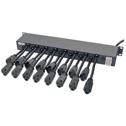 TRIPP LITE PS1916D1U 120V 16 Outlet 1U Rack-Mount AC, 15 Cord 15A Charger Power Strip, Black