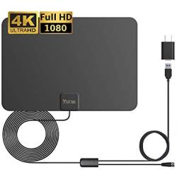 ANTAN Indoor Amplified HD TV Antenna Up to 45 65 Mile Range Support 8K 4K 1080p VHF UHF Free view Television Local Channels for All Indoor TVs with Longer 16.5ft Coax Cable