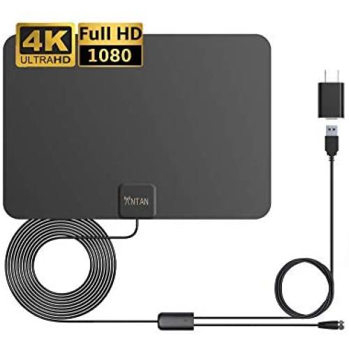 ANTAN Indoor Amplified HD TV Antenna Up to 45 65 Mile Range Support 8K 4K 1080p VHF UHF Free view Television Local Channels for All Indoor TVs with Longer 16.5ft Coax Cable