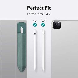 ESR Pencil Holder Compatible with Pencil (1st and 2nd Gen), Elastic Pocket [Stylus Pens Protected and Safe] Pouch Adhesive Sleeve Attached to Case for Stylus Pens - Forest Green