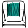 AdirPro Durable Single Axle Cable Caddy - Commercial Industrial Grade Steel Wire Dispenser - Compact Design Holds Cable Reels Up to 20'' Diameter and 100 lb Capacity (Black)