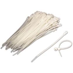 NavePoint 8 Inch Mount Head Screw Cable Wire Zip Tie 50 lbs Natural White 1000 Pack Lot Pcs
