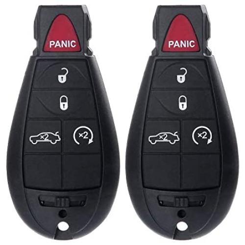 2PCS Replacement fit for Uncut 433MHz Keyless Entry Remote Control Car Key Fob Chrysler 300/ Dodge Challenger Charger Durango Magnum/Grand Cherokee M3N5WY783X IYZ-C01C