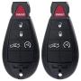 2PCS Replacement fit for Uncut 433MHz Keyless Entry Remote Control Car Key Fob Chrysler 300/ Dodge Challenger Charger Durango Magnum/Grand Cherokee M3N5WY783X IYZ-C01C