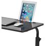 SDHYL 31.5 inches Adjustable Work Stand Mobile Side Desk with Tablet and Mobile Phone Slot Portable Workstation Student Desk Small Snack Table, Bed and Couch Desk, Black, S7-ZS-05#3-80B
