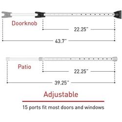 Securityman 2 in 1 Door Security Bar & Sliding Door Security Bar (2 Pack) - Constructed of High-Grade Iron (350lbs of Force) - Great for Home & Apartment Security - Adjustable Patio Door Lock