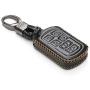 Vitodeco Genuine Leather Smart Key Keyless Remote Entry Fob Case Cover with Key Chain for 2011-2020 Toyota Sienna (6 Buttons, Black)