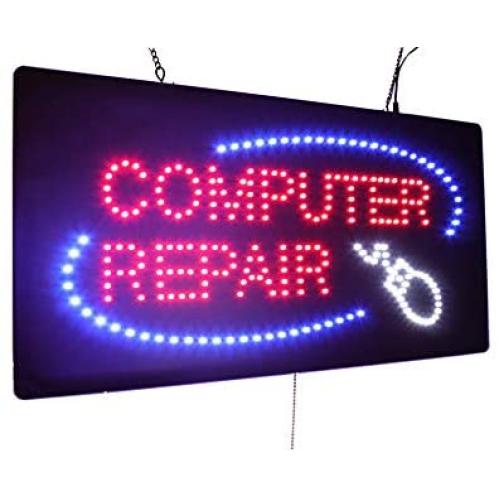 Computer Repair Sign, TOPKING Signage, LED Neon Open, Store, Window, Shop, Business, Display, Grand Opening Gift
