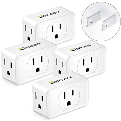 3 Prong to 2 Prong Adapter, LENCENT Plug Extender, Wall Plug Splitter with 3 AC Outlets, Travel Power Adaptor for US to Japan Japanese Philippines-Type A, Cruise Ship Approved, 4 Pack