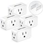3 Prong to 2 Prong Adapter, LENCENT Plug Extender, Wall Plug Splitter with 3 AC Outlets, Travel Power Adaptor for US to Japan Japanese Philippines-Type A, Cruise Ship Approved, 4 Pack