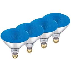 Dysmio Lighting 100 Watt BR38 Incandescent Flood Light Bulb Blue Light, 4 Pack