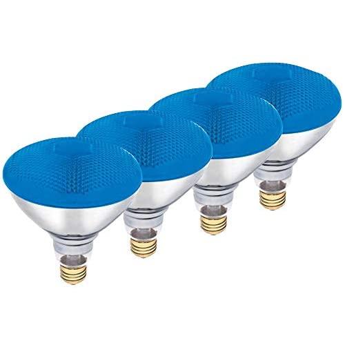 Dysmio Lighting 100 Watt BR38 Incandescent Flood Light Bulb Blue Light, 4 Pack