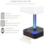 COZOO 3 Way Dimmable Touch Bedside Table Lamp with 3 USB Charging Ports and 2 Outlets Power Strip,Black Charger Base with White Fabric Shade,LED Light for Bedroom/Nightstand/Living Room