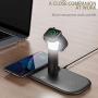 YOVDA Fast Charging Station Dock, 15w Wireless Charger Stand with Night Light, 5-in-1 Qi-Certified Wireless Charger for iPhone 11 Pro/Xs/Xr/8, Samsung, Iwatch 6/Se/5/4/3 and Airpods
