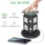 Power Strip Tower with 10W Wireless Charger, QBA Vertical Charging Station 3000W 13A Spin Standing Surge Protector with 6 AC Outlets+4 USB Ports+6.5ft Extension Cord for Home Office Classroom