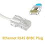 URBEST 2 Pcs RJ45 8P4C Plug to RJ11 6P4C Female M/F Telephone Ethernet Adapter (White)