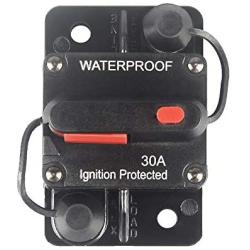 WOHHOM 30 Amp Circuit Breaker with Manual Reset 12V-36V DC Waterproof Surface Mount for Car Audio Rv Marine Boat Truck Trolling Motors, 30-300A Car Speaker Resettable Fuse