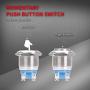 DaierTek 2pcs 19mm 12V Momentary Power Push Button Switch Waterproof Chrome Metal Screw Terminals Raised Round Button for Car RV Truck Boat Marine